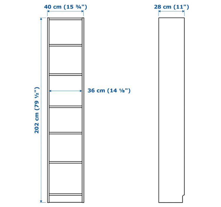 Regał IKEA Billy biały, szer 40 cm