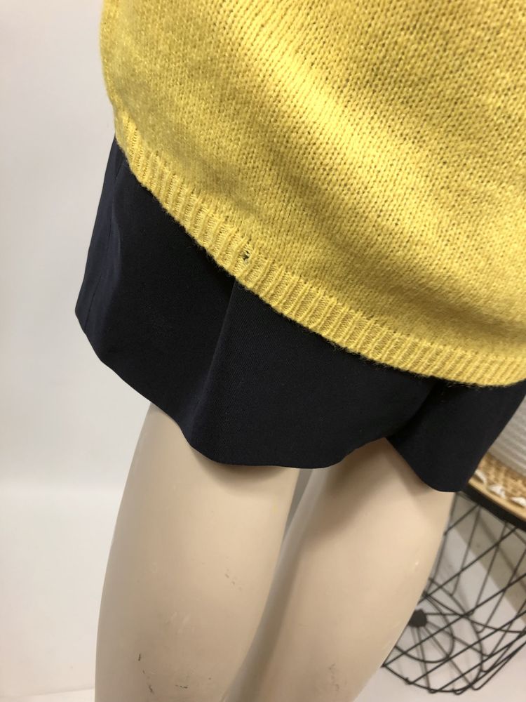 Żółty długi wełniany sweter damski Solar 100% wool na zimę