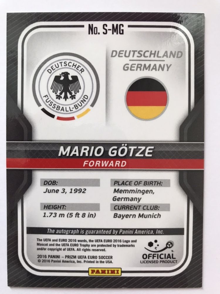 Panini Prizm Auto Mario Gotze