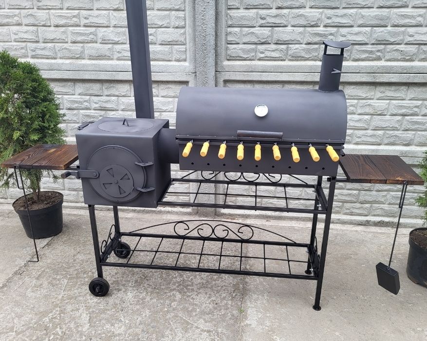 ДУЖЕ ЯКІСНИЙ! Шикарний Мангал Гриль Коптильня з Пічкою під Казан