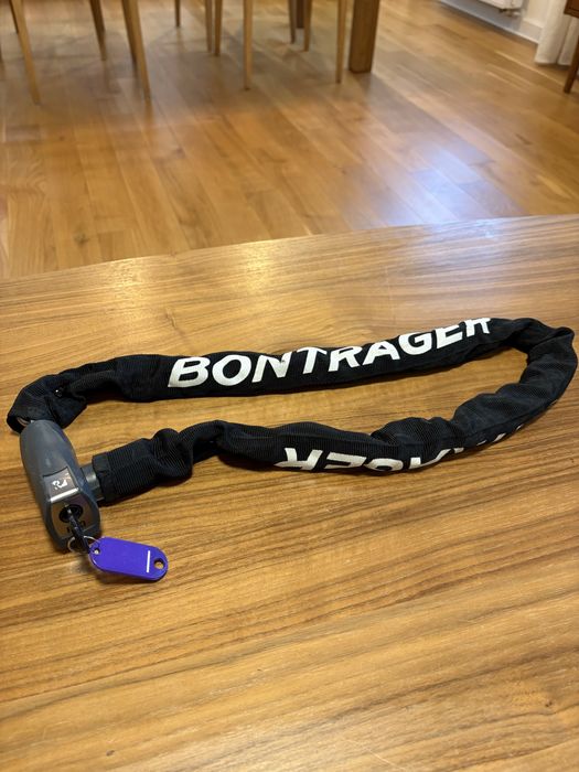 Zapięcie rowerowe Abus + łańcuch Bontrager na klucz