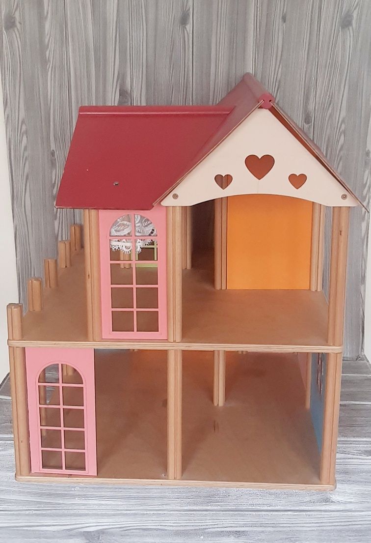 Duży domek drewniany dla lalek do zabawy dla dziecka prezent