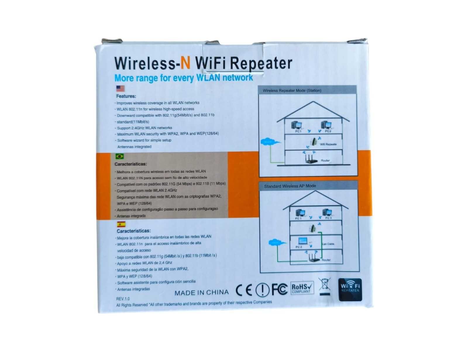 Repetidor WiFi-Amplificador de sinal sem fio de longo alcance