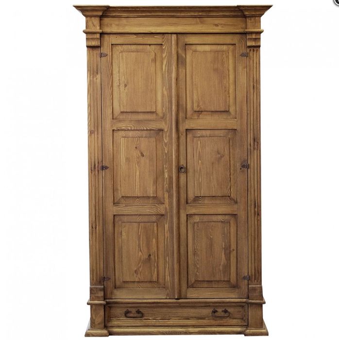 szafa sosnowa woskowana vintage retro rustykalna dwudrzwiowa drewniana