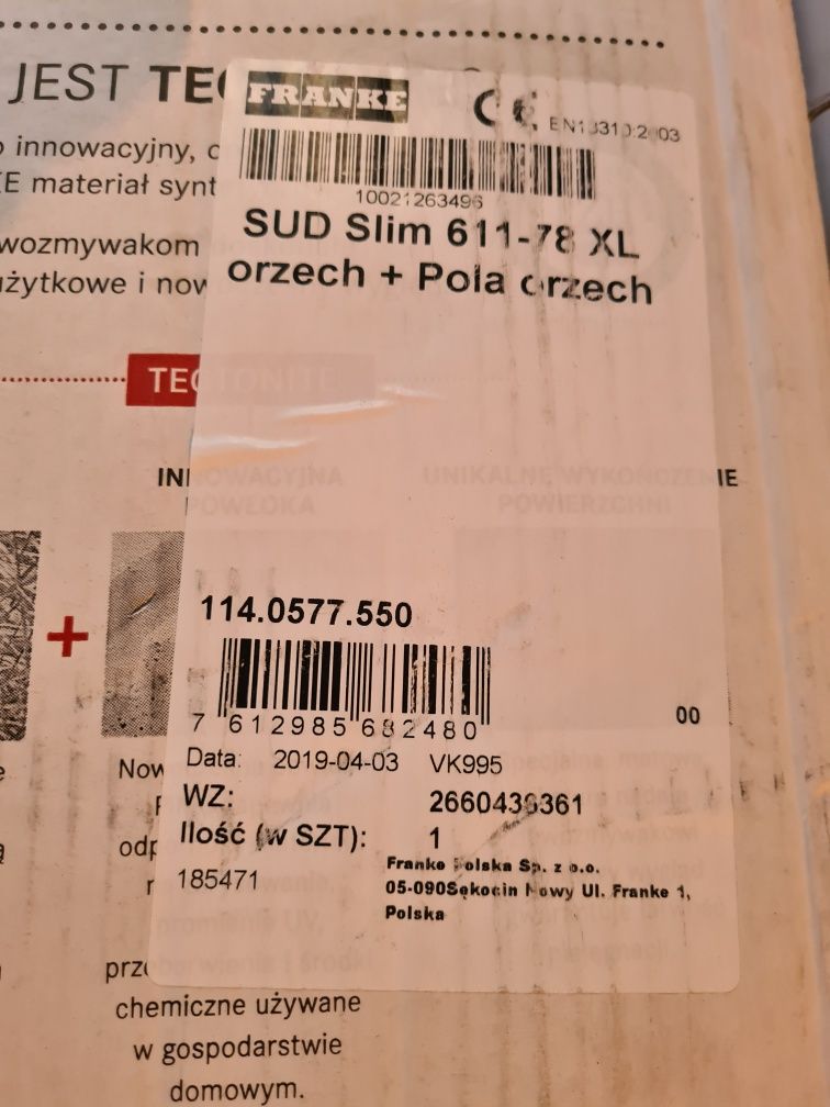 Zlewozmywak Franke Slim Xl 611 78 orzech + Bateria Pola