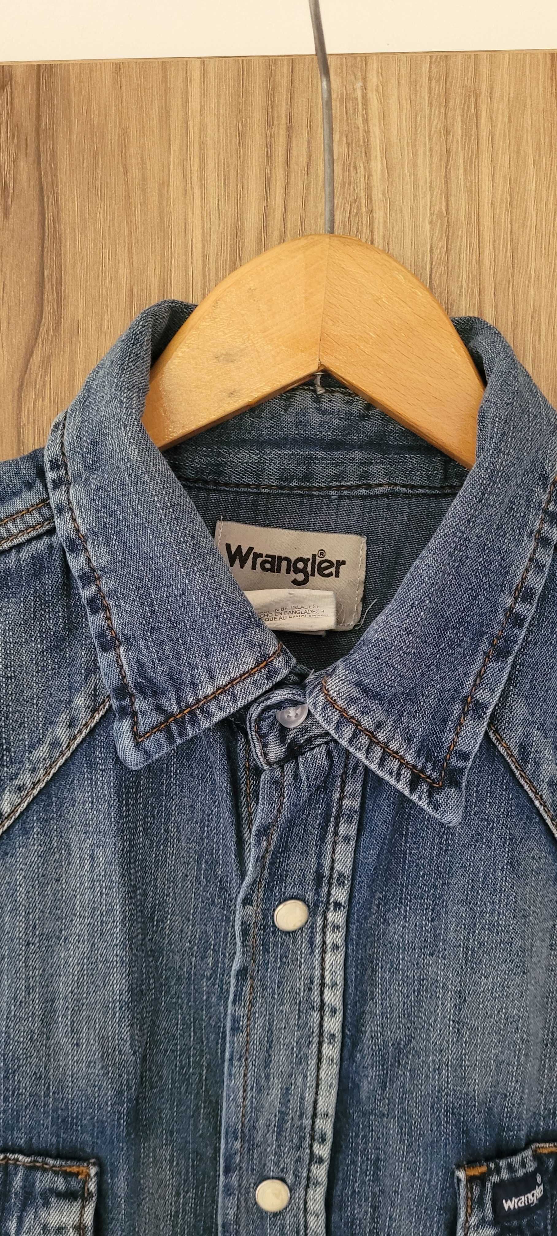 Niebieska jeansowa męska koszula Wrangler, rozL