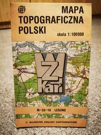 Mapa topograficzna Polski LESZNO 1:100000 WZKart