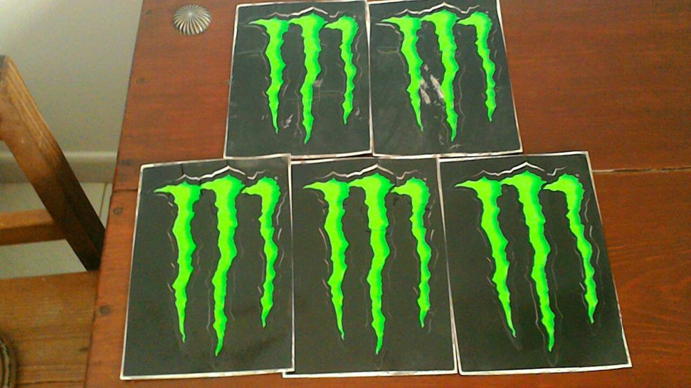 4 autocolantes monsters originais racing energi novos