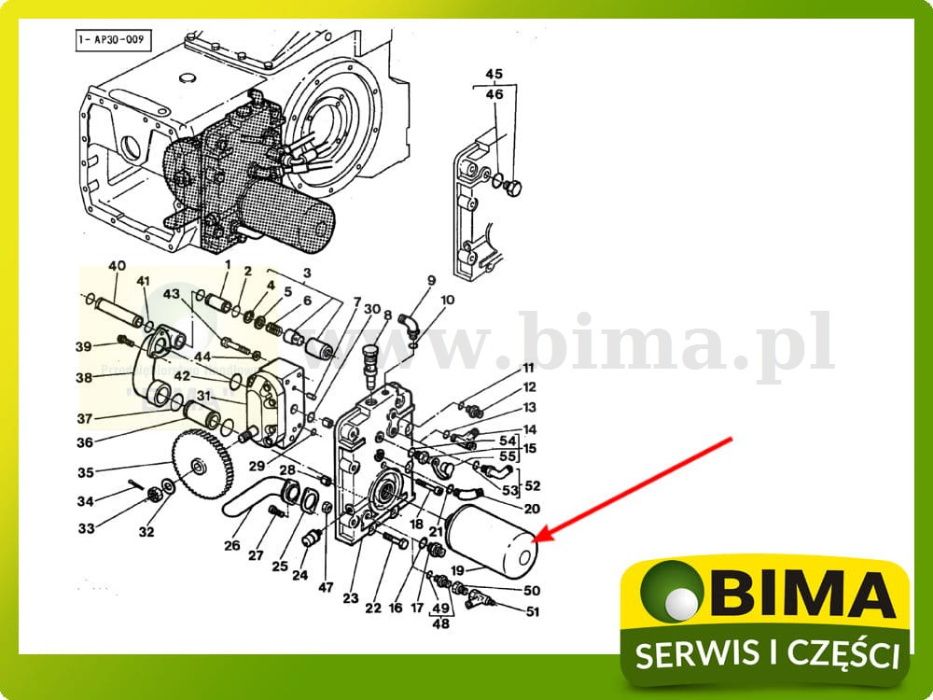 Filtr oleju hydrauliki przekładniowego Massey Ferguson Renault Ares