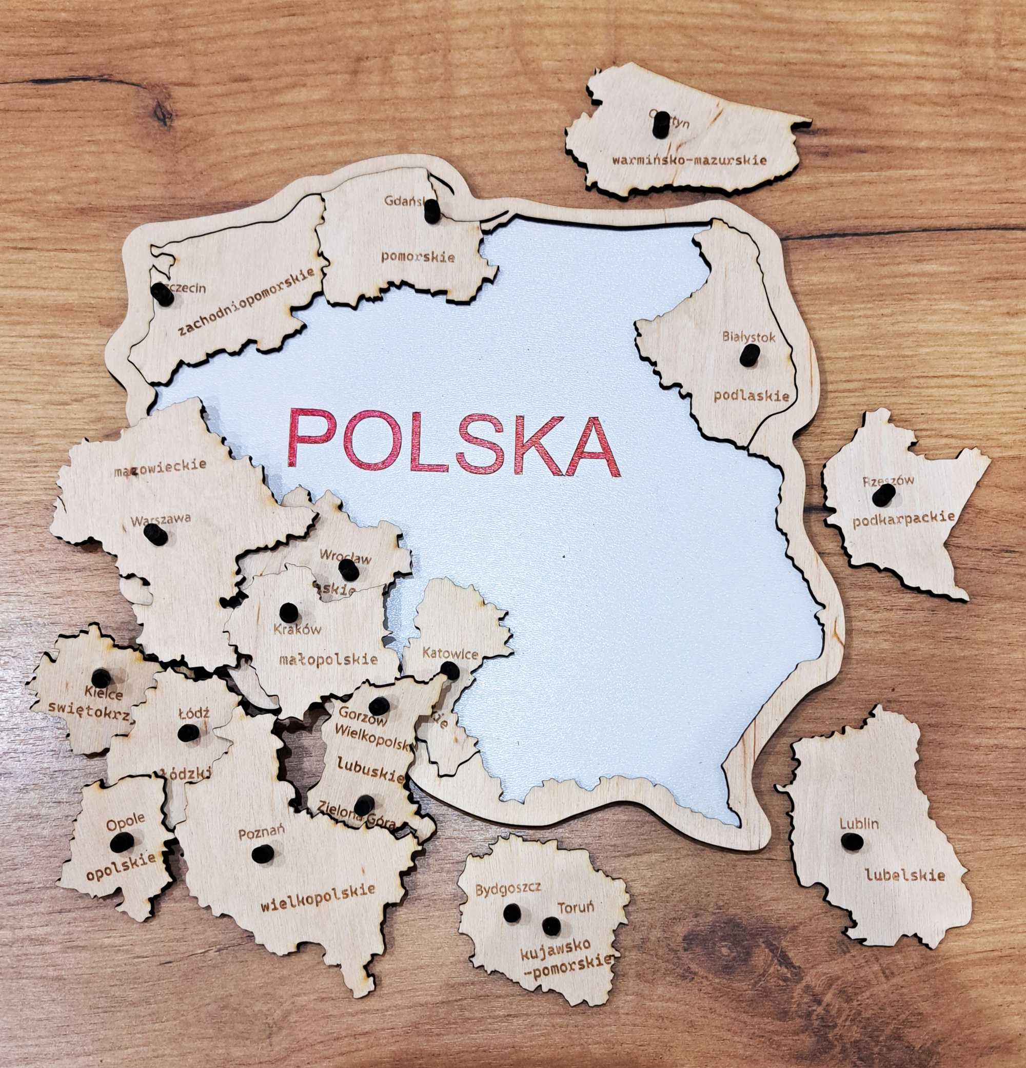 Puzzle Mapa Polski - 21cm - 16 elementów