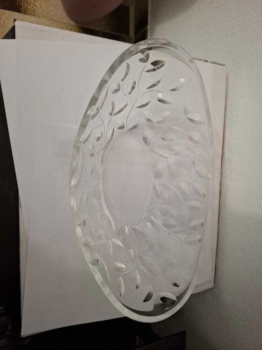 Centro de Mesa Oval RCR Laurus, 34 cm, Cristal