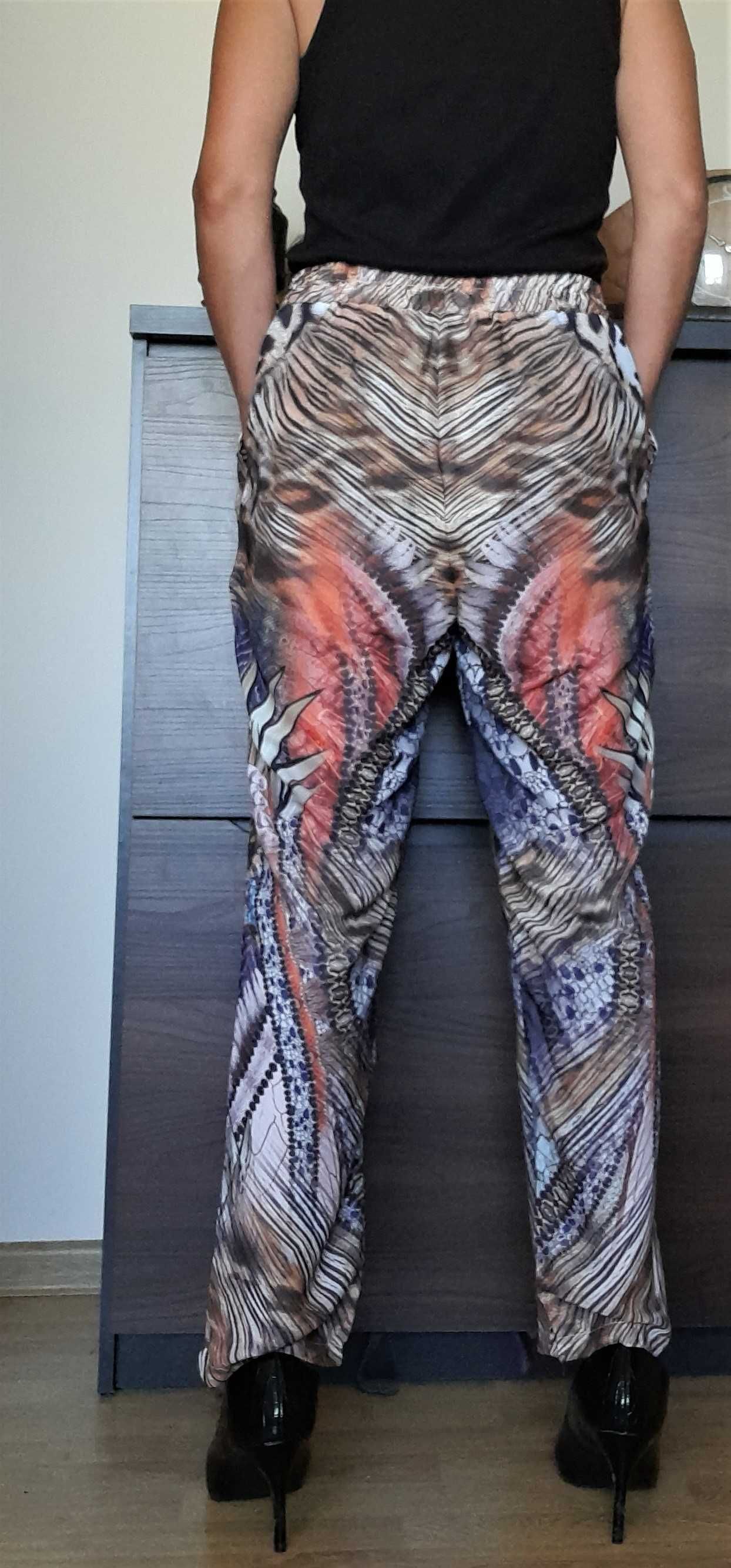 Wzorzyste spodnie z gumką, wzory zwierzęce/egzotyczne, mix wzorów,4XL