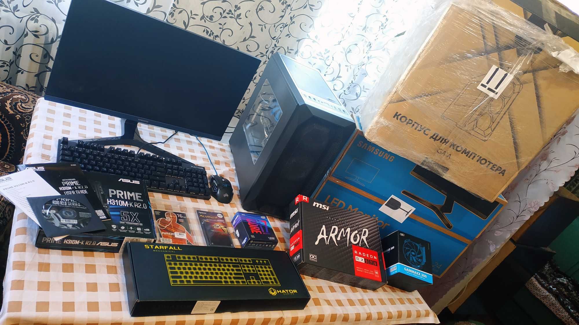 Системный блок+монитор,Intel Core i7-9700KF, RX 570, RAM=16Gb,SSD,HDD!