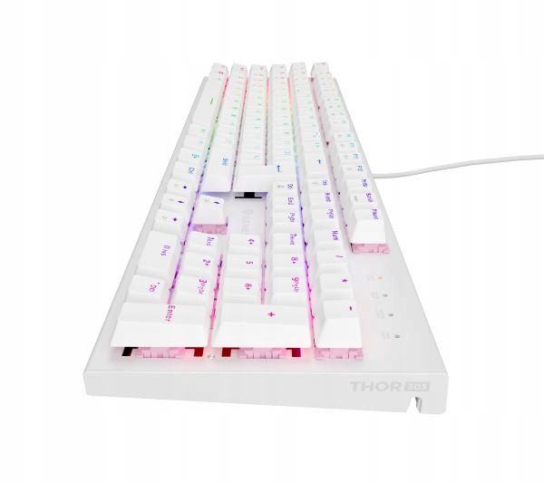 Klawiatura Mechaniczna Genesis Thor 303 Rgb Outemu Peach Silent Biała