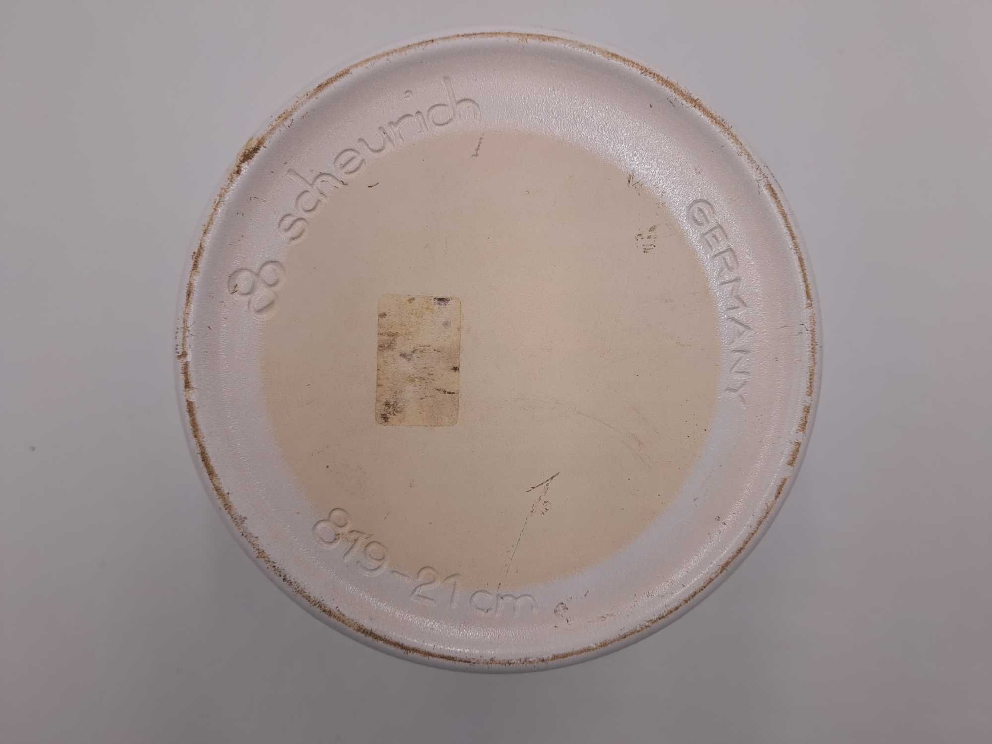 Doniczka osłonka ceramiczna Scheurich biała reliefy 21 cm