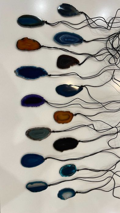 lote 15 colares de pedra Ágata Lindíssimas - pedras  semi-preciosas