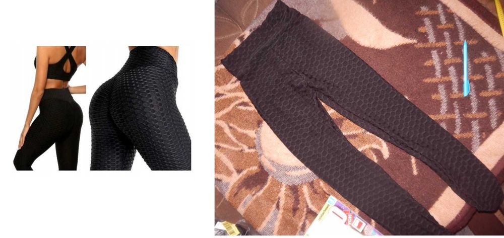 Wyprzedaż->legginsy push-up r. S Srnede czarne ostatnie