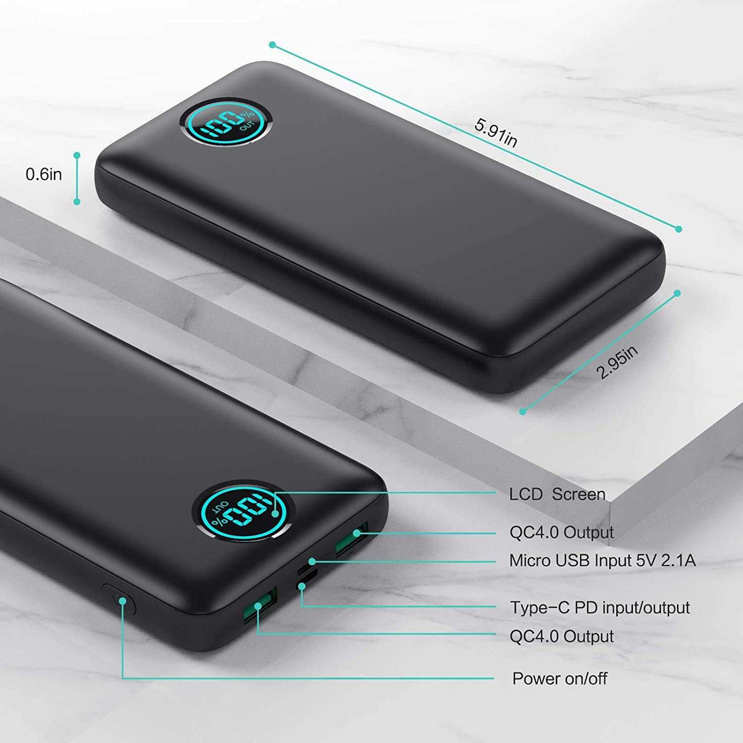 iPosible Powerbank 26800mAh 25W PD3.0 QC4.0 3xUSB