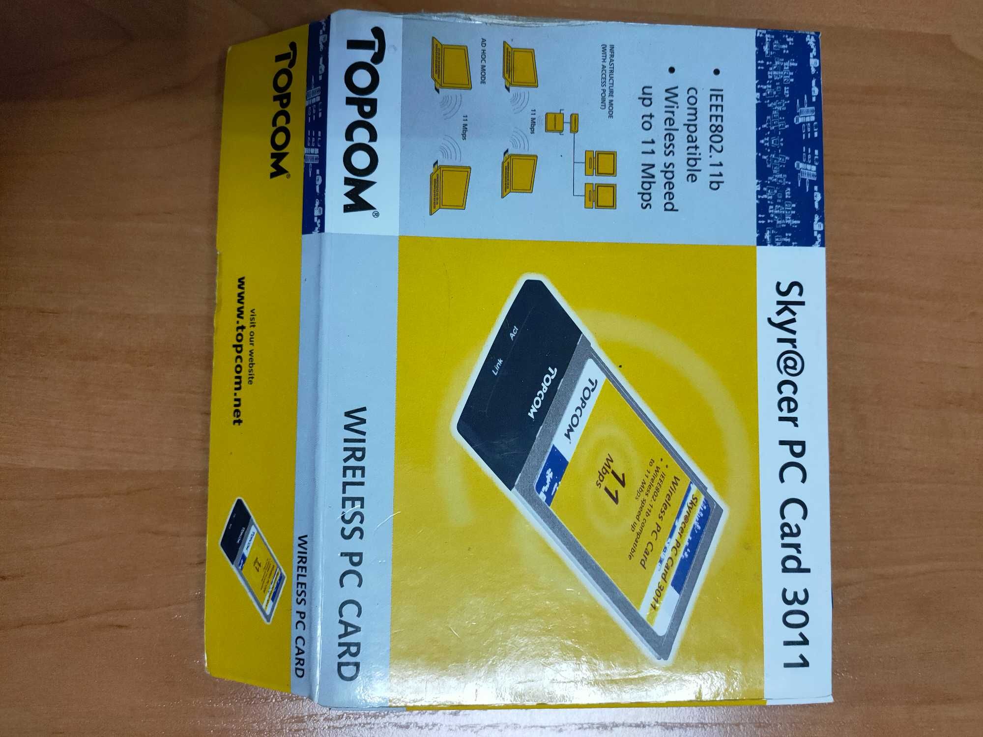 Topcom Skyracer PC Card 3011 PCMCIA-karta 11 Mbit met 128-bit wifi