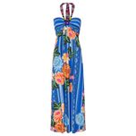 bonprix prosta letnia długa sukienka maxi w kwiaty paski 48-50