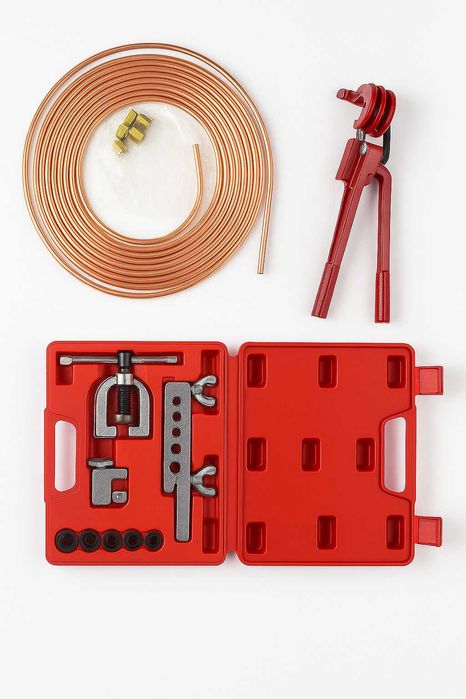 Zestaw do kielichowania i cięcia rur miedzianych + giętarka + rura