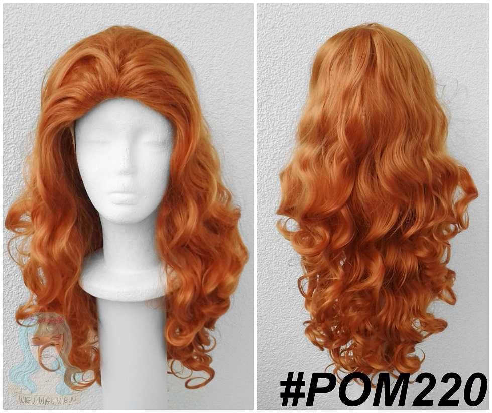 Merida Brave Waleczna lokowana ruda pomarańczowa peruka cosplay wig