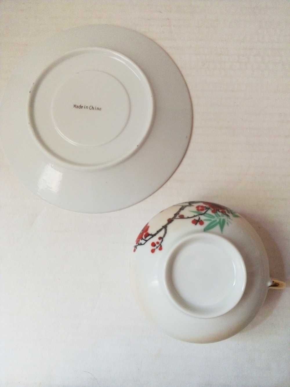 stara chińska filiżanka ze spodeczkiem porcelana vintage