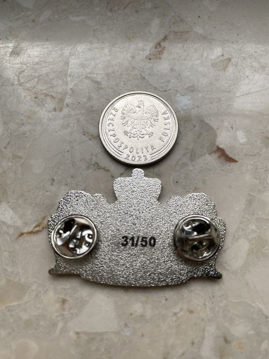 Pin odznaka sportowa Widzew Łódź FC Kutno nr31 srebro