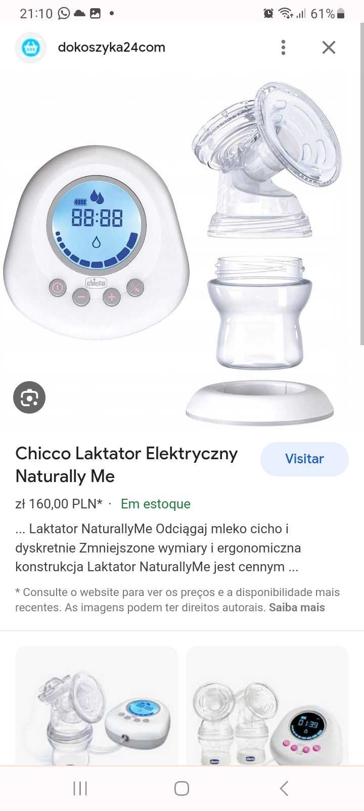 Bomba tira leite chicco elétrica