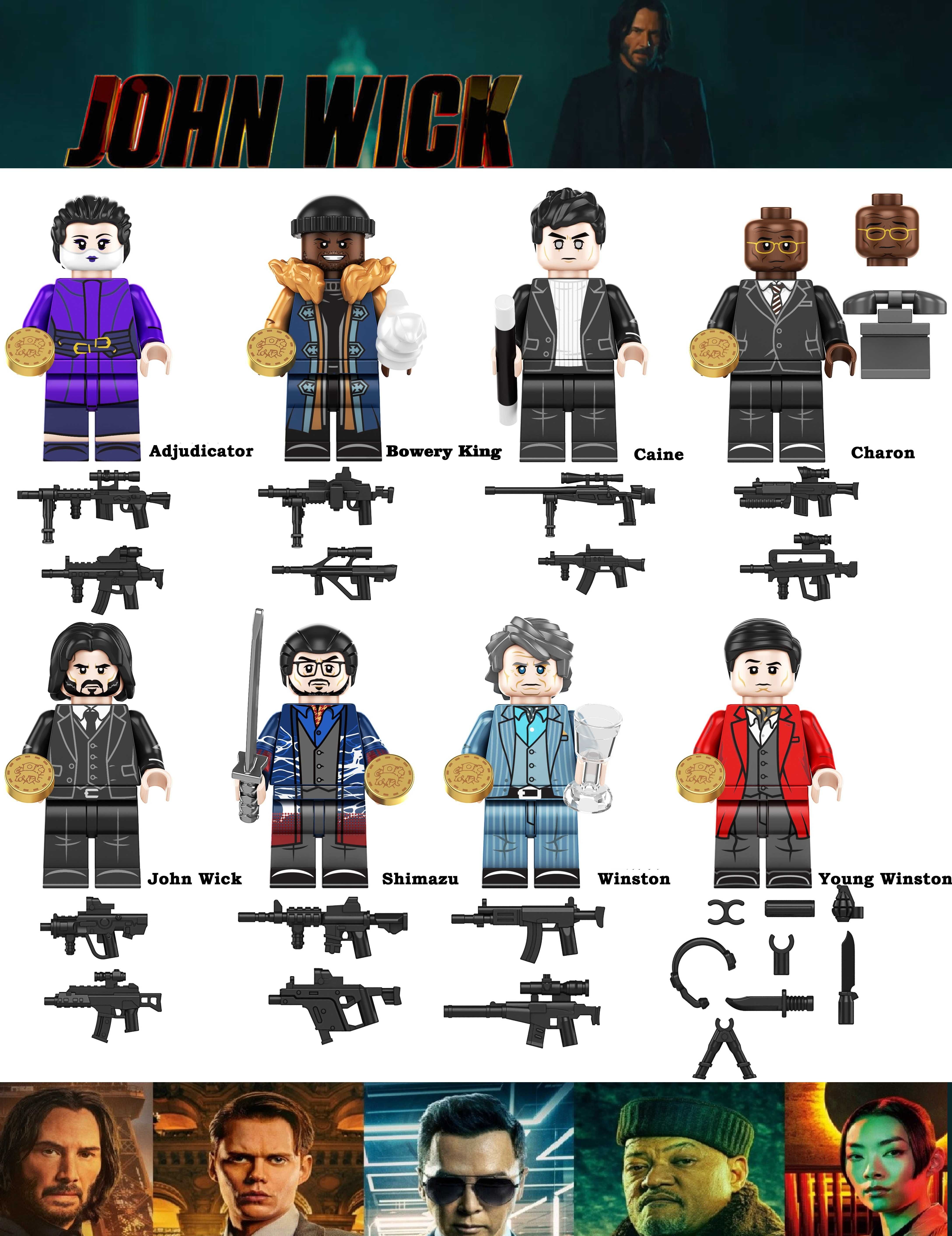 Coleção de bonecos minifiguras John Wick nº1 (compatíveis com Lego)