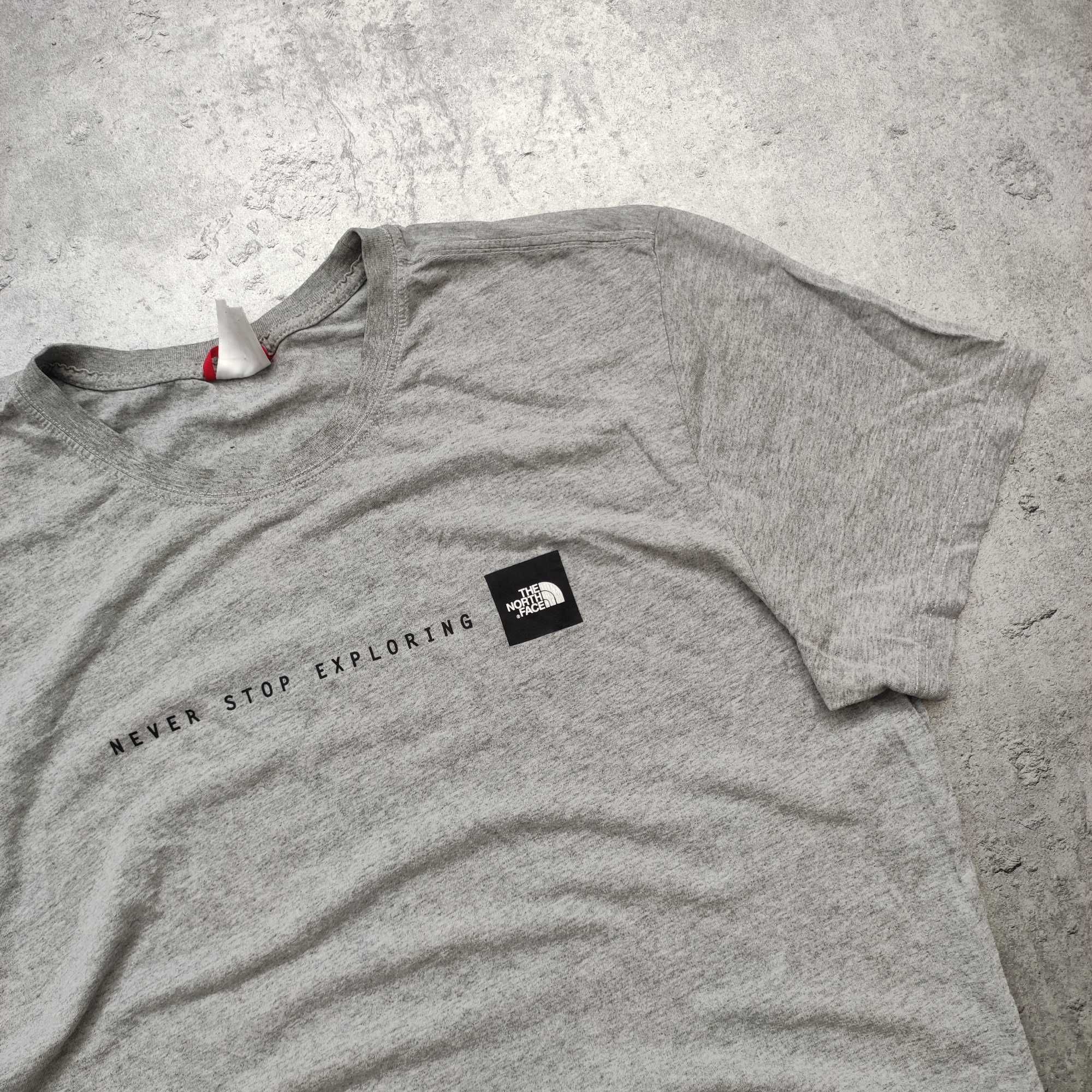 MĘSKA Koszulka Bawełna Duże Logo Szara TNF Trekking The North Face