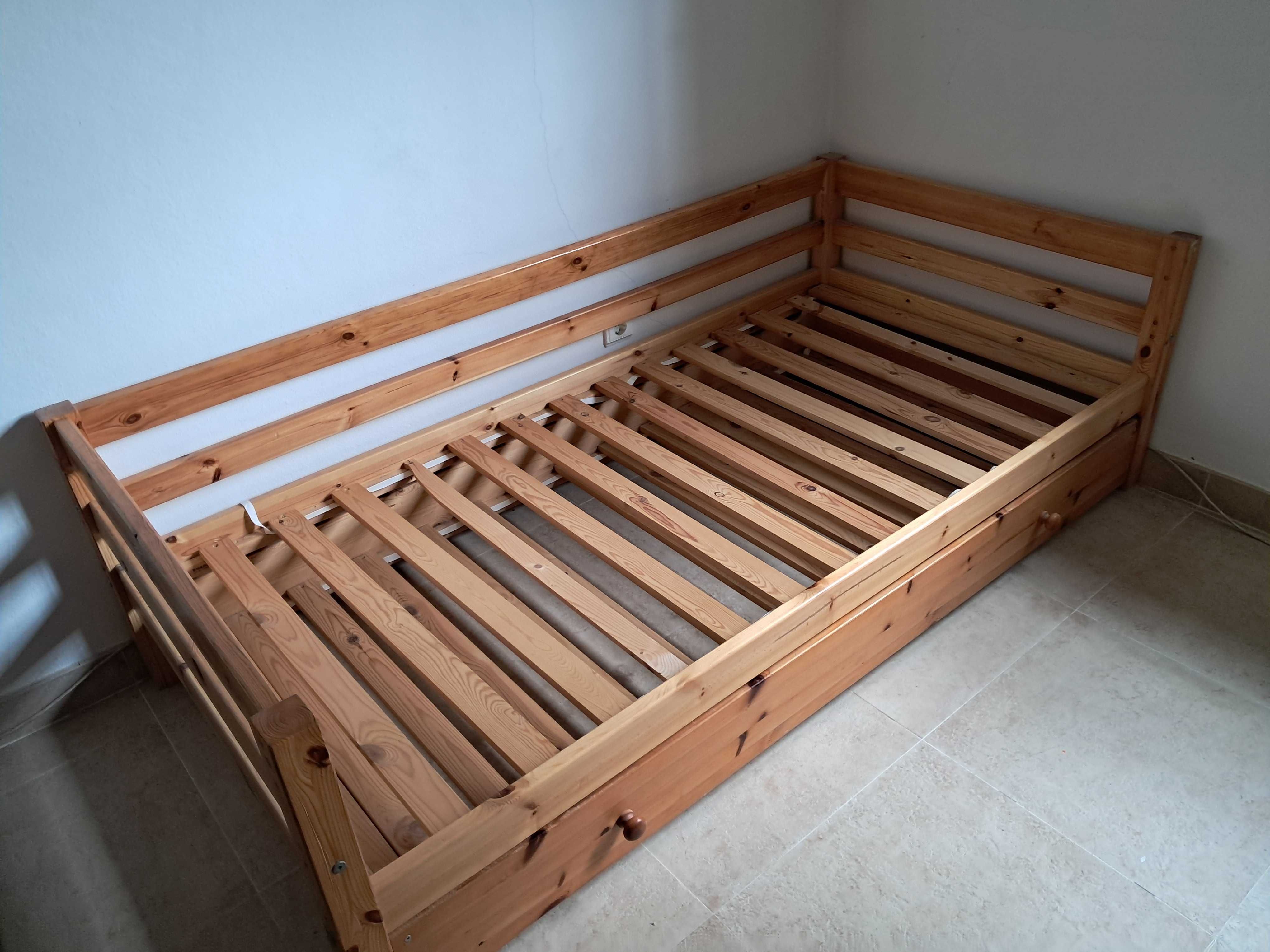 cama individual/solteiro com gavetão e colchão