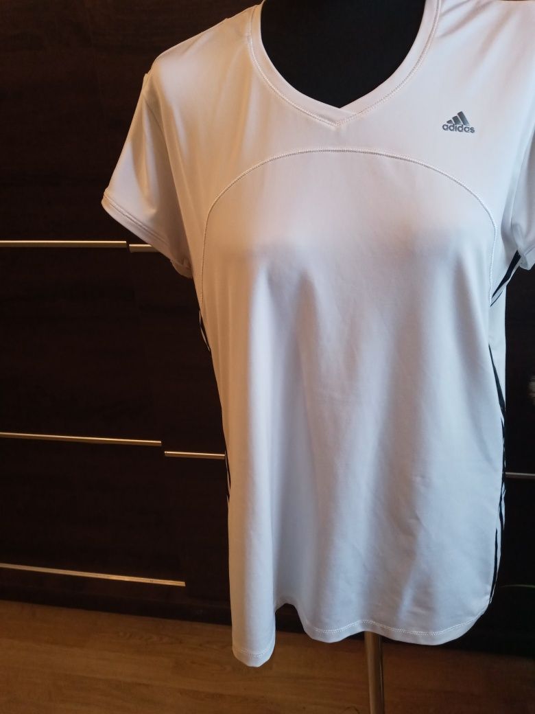 Koszulka sportowa biala Adidas ML elastan