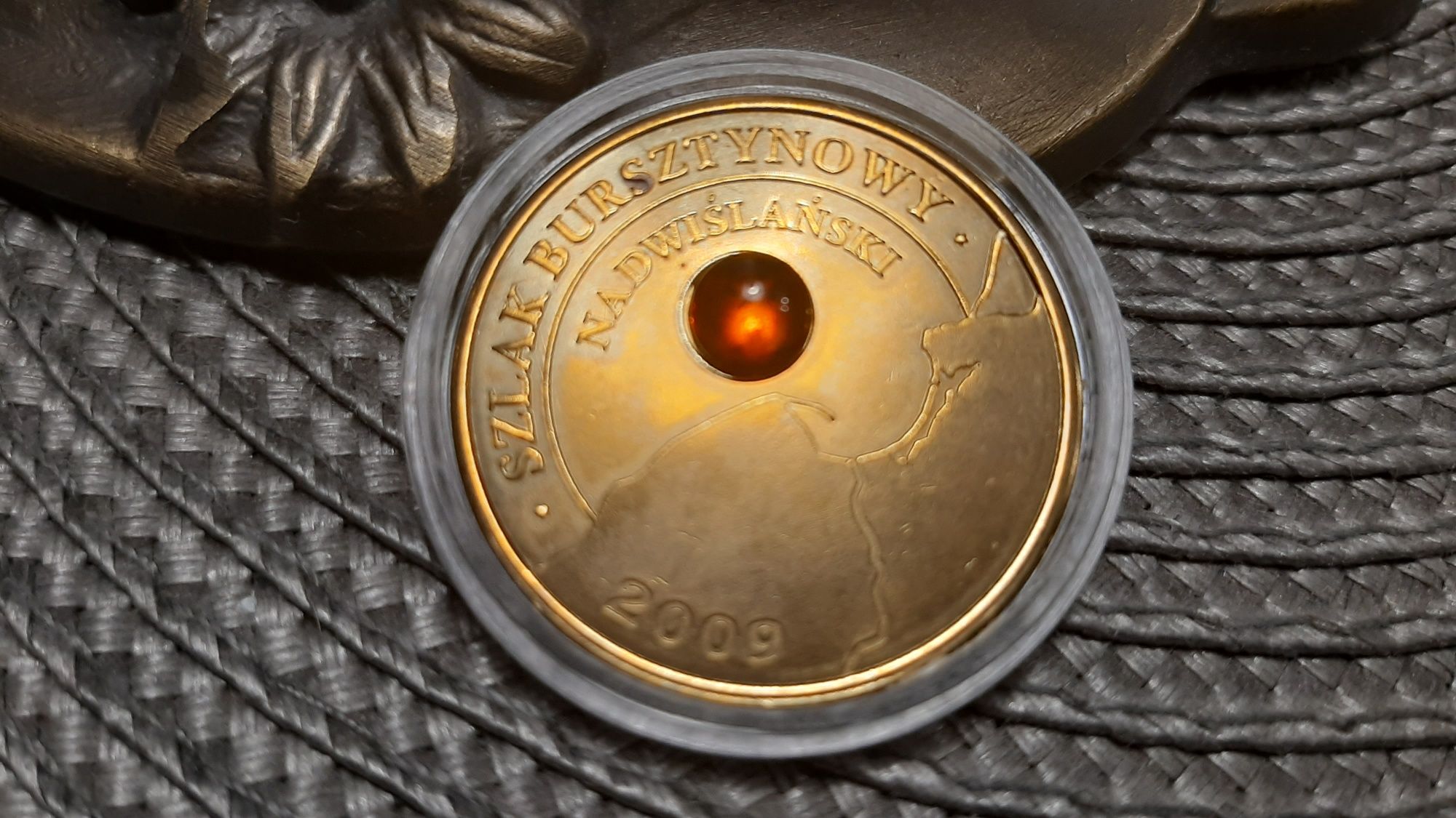 Piękna moneta Szlak Bursztynowy Nadwiślański  1 Amber