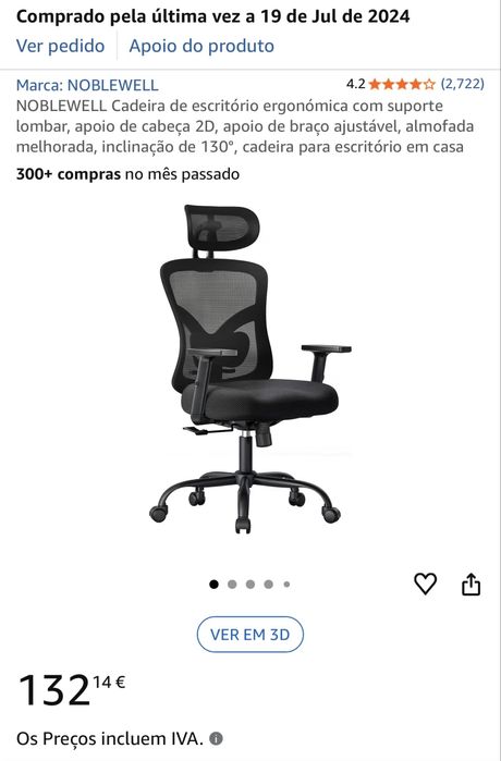 Cadeira ergonómica de escritório