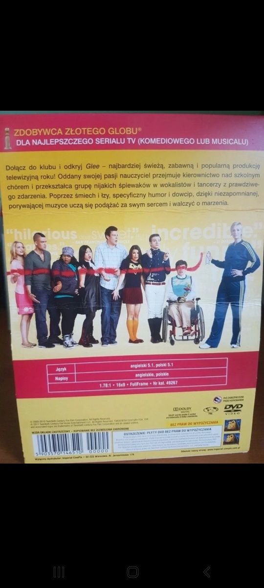 Serial Glee sezon 1 płyty DVD