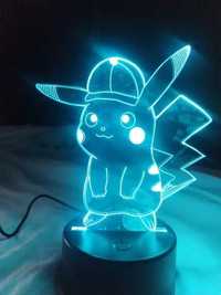 Lampka LED 3D Pokemon Pikachu nowa