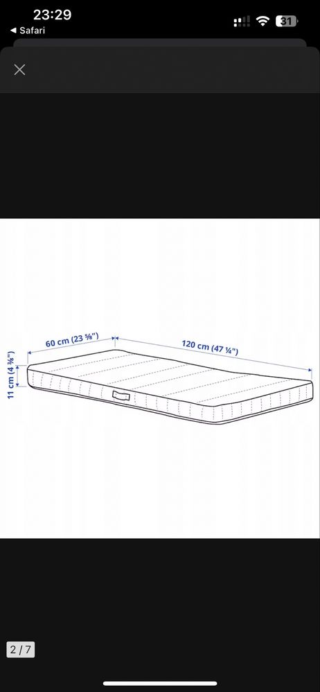 Materac IKEA 120*60