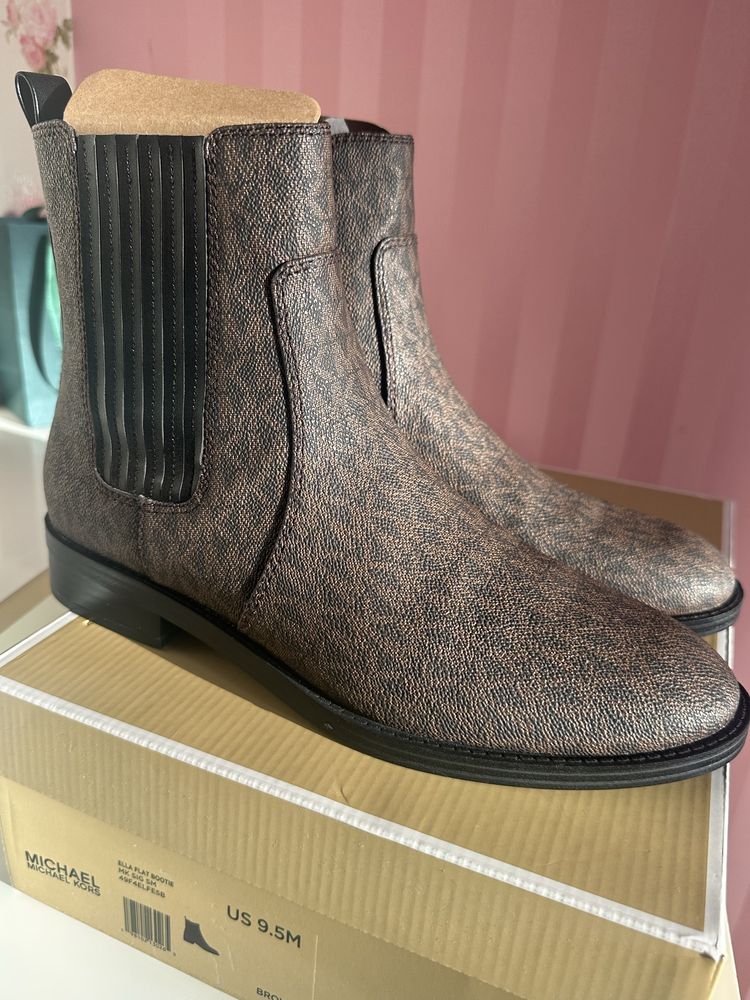 Жіночі челсі коричневі Michael Kors сапожки черевички Майкл Корс