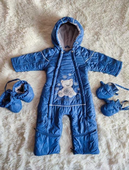 Теплий зимовий комбінезон трансформер конверт на хлопчика