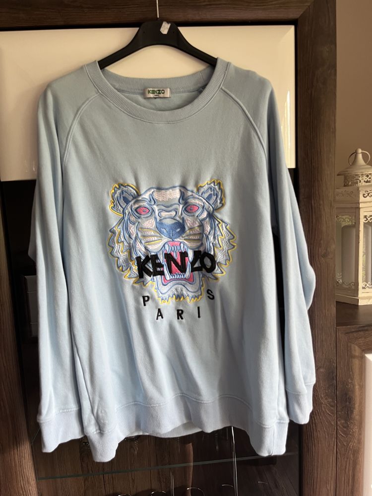 Błękitna bluza męska unisex kenzo M logo