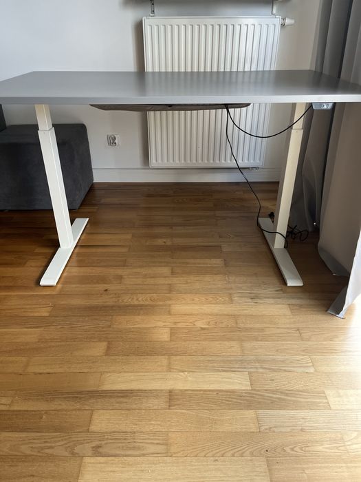 Biurko z elektryczną regulacją Ikea Rudolf szare