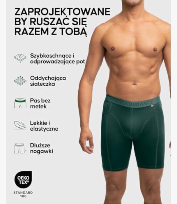 Danish Endurance 3 Pack Sportowe Bokserki Męskie Rozmiar M