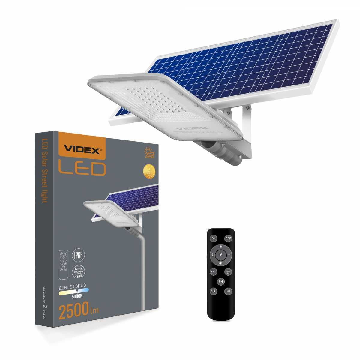 LED вуличний ліхтар автономний VIDEX 30W 5000K VL-SLSO-305 26697