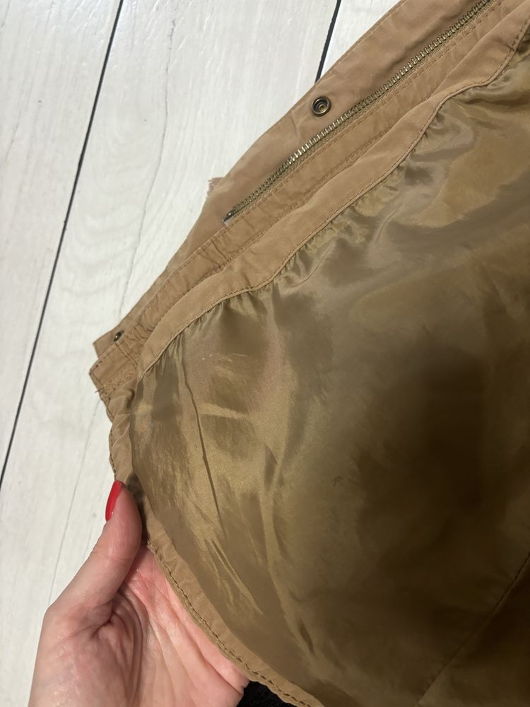 Kurtka XS parka cappuccino - beż jesienna kurtka trencz