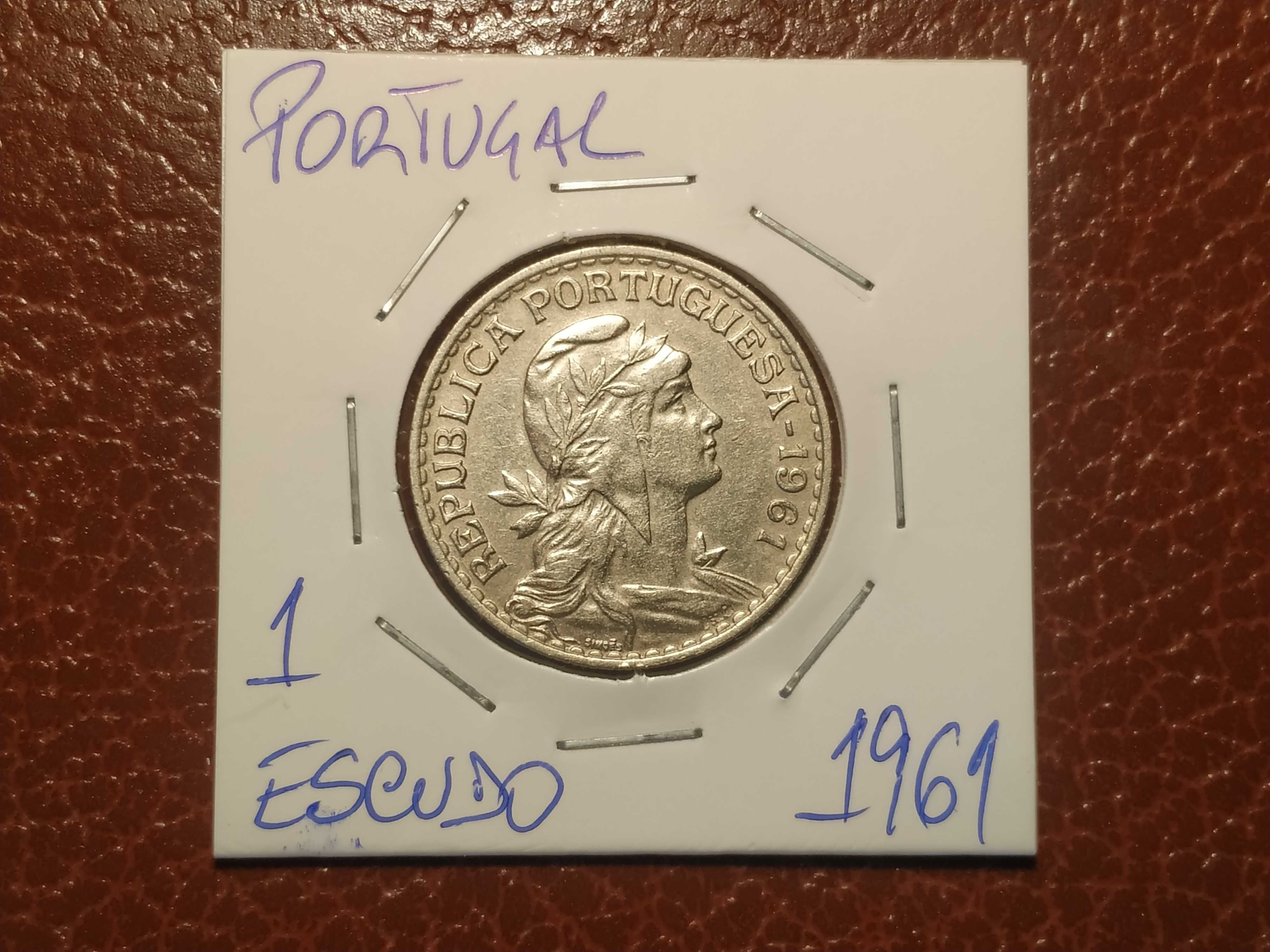 333 Portugal - moeda de 1 escudo de 1961 (alpaca)