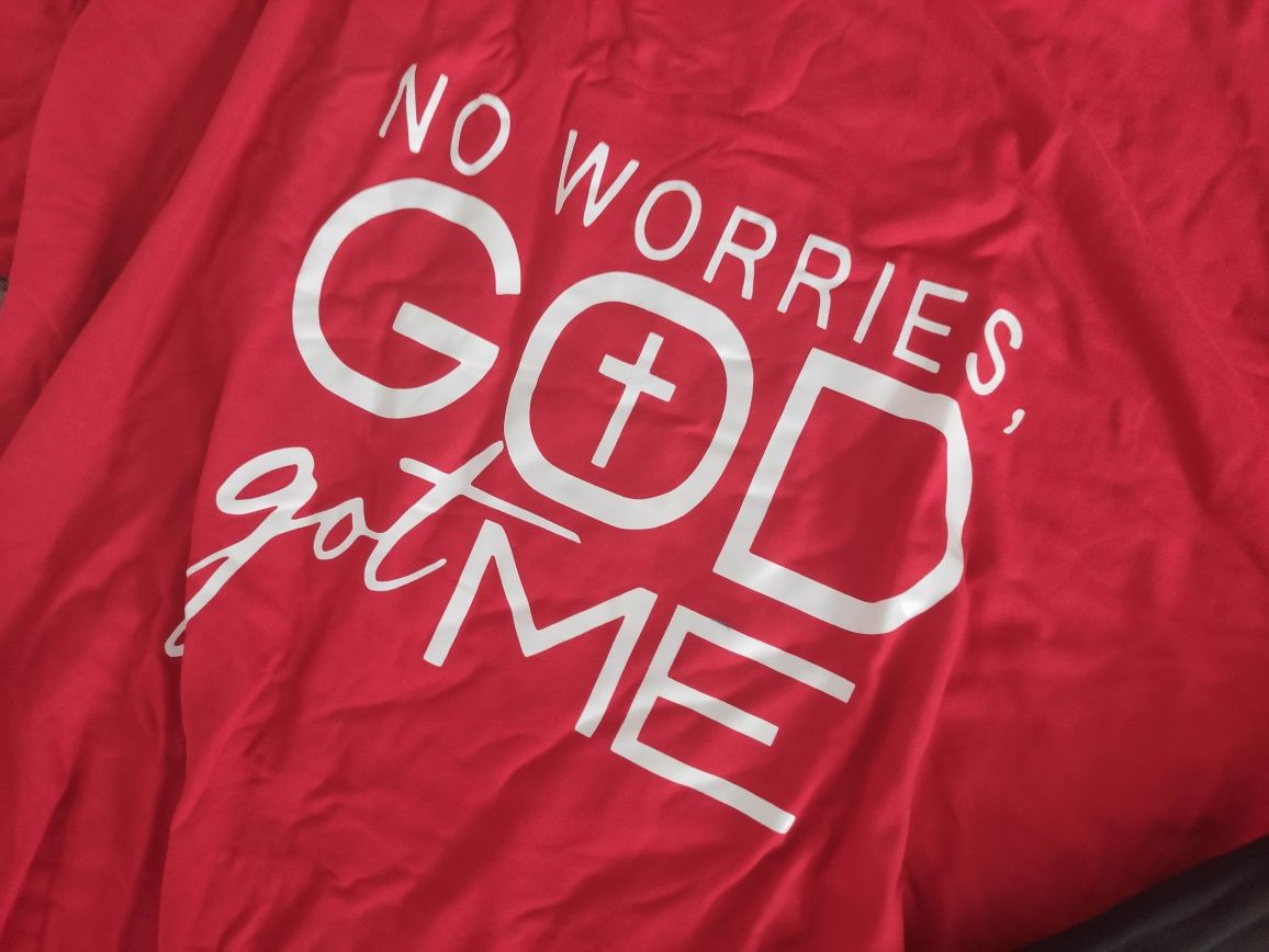 Nowy czerwony komplet XXL damski napisy kolarki t-shirt wygodny lato