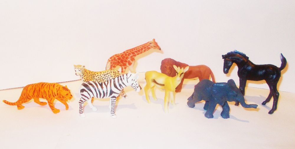 Dzikie zwierzęta tygrys żyrafa lew figurki Jungle Animals Zestaw 8 szt