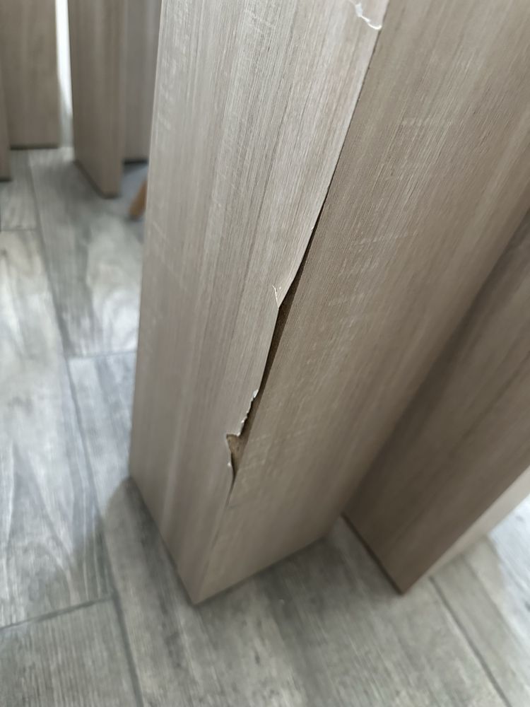 Mesa de sala e aparador carvalho cinza