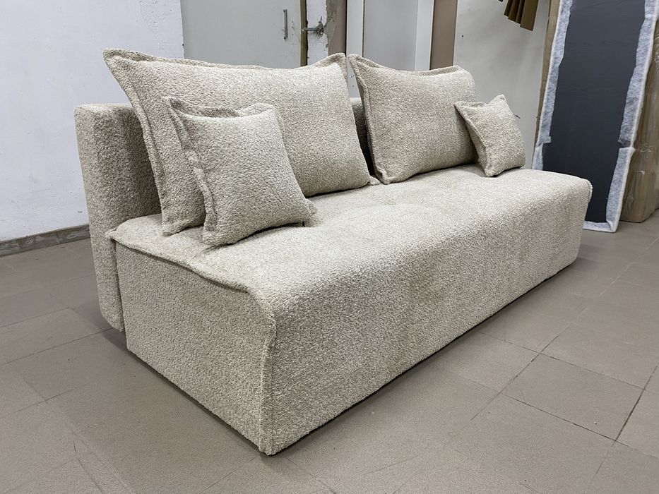 Kanapa z funkcją spania kolor szary + poduszki